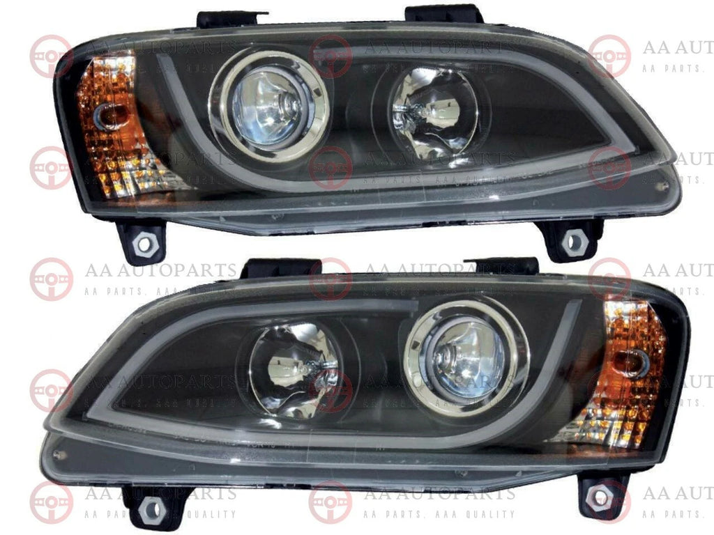 Holden VE Commodore Series 1 HSV HeadLights Black LED DRL Projector Pair