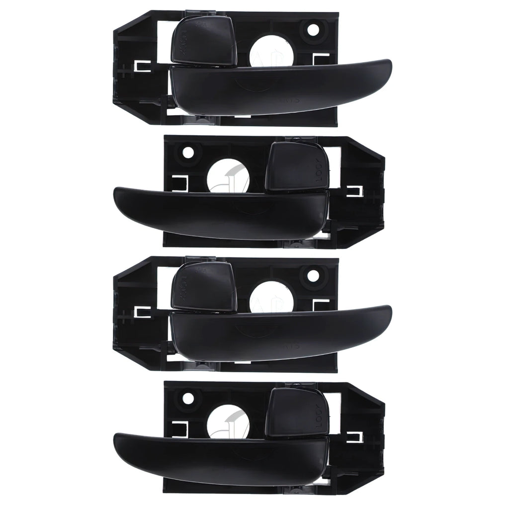 Door Handle Inner for Hyundai Elantra 01-06 Set of 4 Black FRONT REAR LEFT+RIGHT