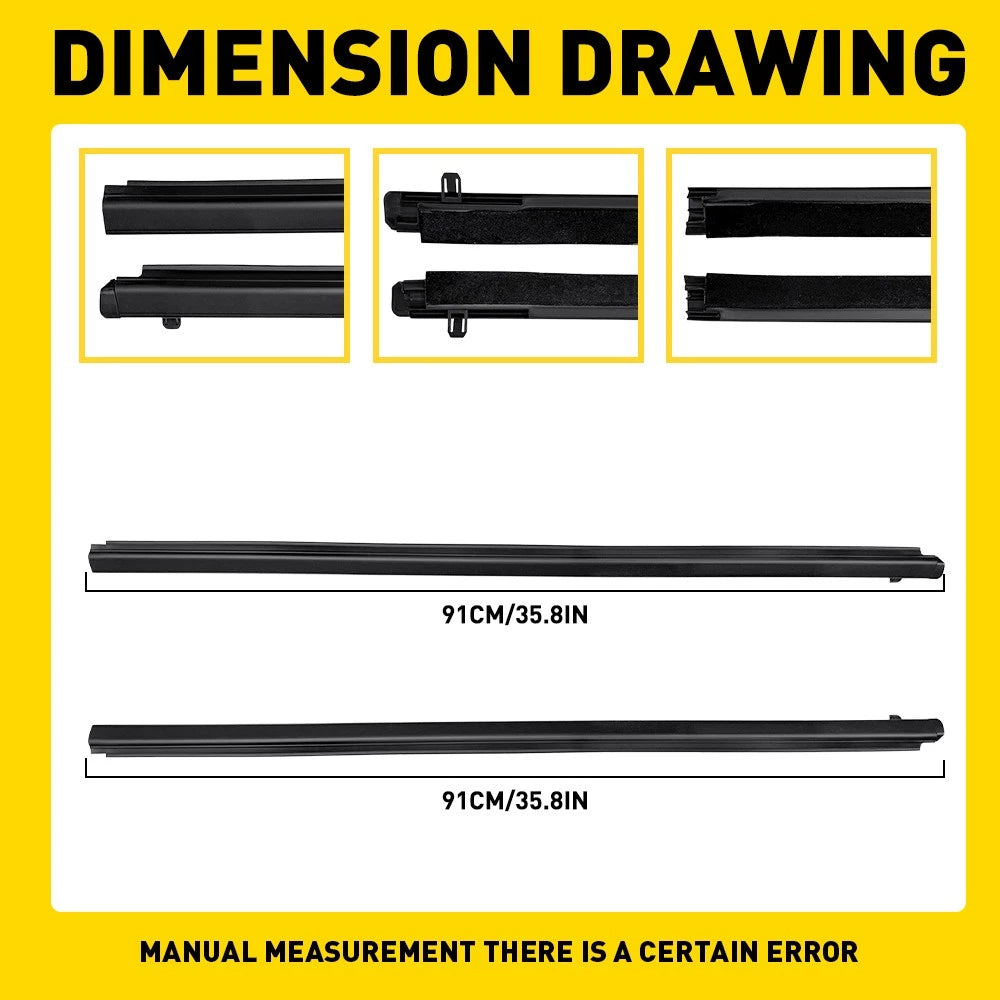 4pcs Window Seal Weather Strips For Mazda BT50 2012-2019 2 Doors Single Cab