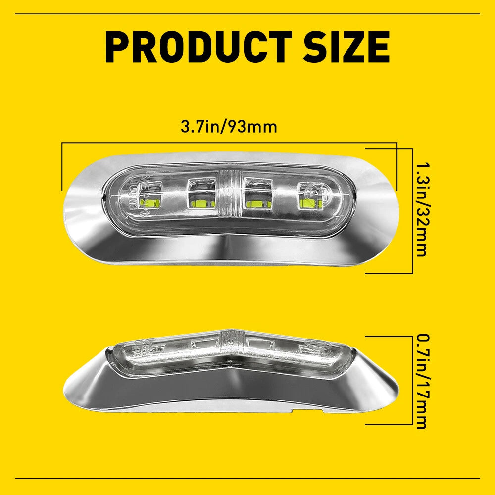 10X CLEARANCE LIGHT LED SIDE MARKER AMBER RED WHITE TRAILER TRUCK CARAVAN 12-24V