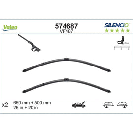 Valeo Silencio Wiper Blade Set Front VF487 574687