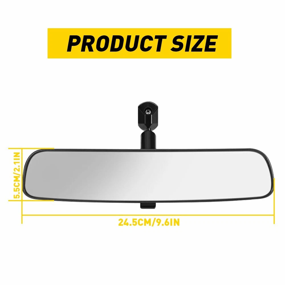 Rear View Mirror Inside Black Wide Angle Mirror Universal For Car SUV Truck 10"