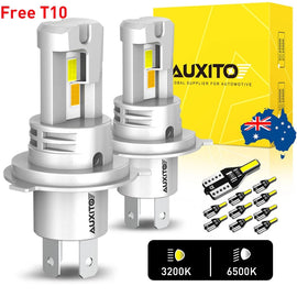 AUXITO Pair H4 Headlight White Amber Globe Light LED Bulbs Low Hi Beam 30000LM