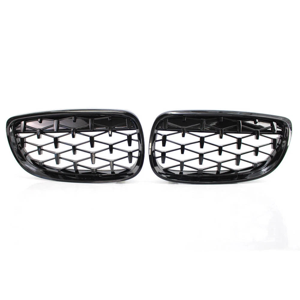 Gloss Black Diamond Style Kidney Grille Grill For BMW E92 E93 06-10 Pre-facelift