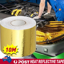 Load image into Gallery viewer, 10M 5cm Wrap Gold Shield Car Tape Intake Turbo Engine Pipe Reflective Insulation