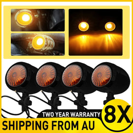 8X Motorcycle Indicators Mini LED Turn Signal Lights Blinkers Universal Lamp