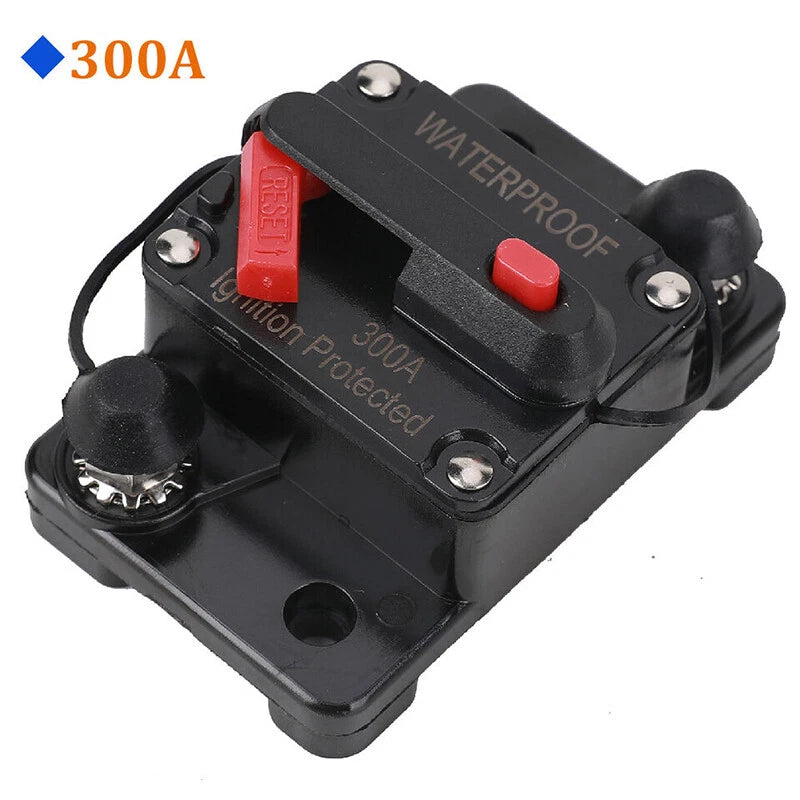 Waterproof Car Circuit Breaker Fuse Reset 120-300A 12V-48V DC Car Boat Auto IP67