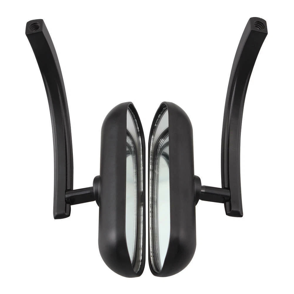 Black Billet Mini Oval Motorcycle Mirrors For Harley Softail Sportster Touring S