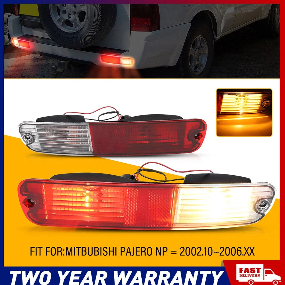 2PCS LH+RH Rear Bumper Bar Lamp Tail Light For Mitsubishi Pajero NP 2002~06 AU