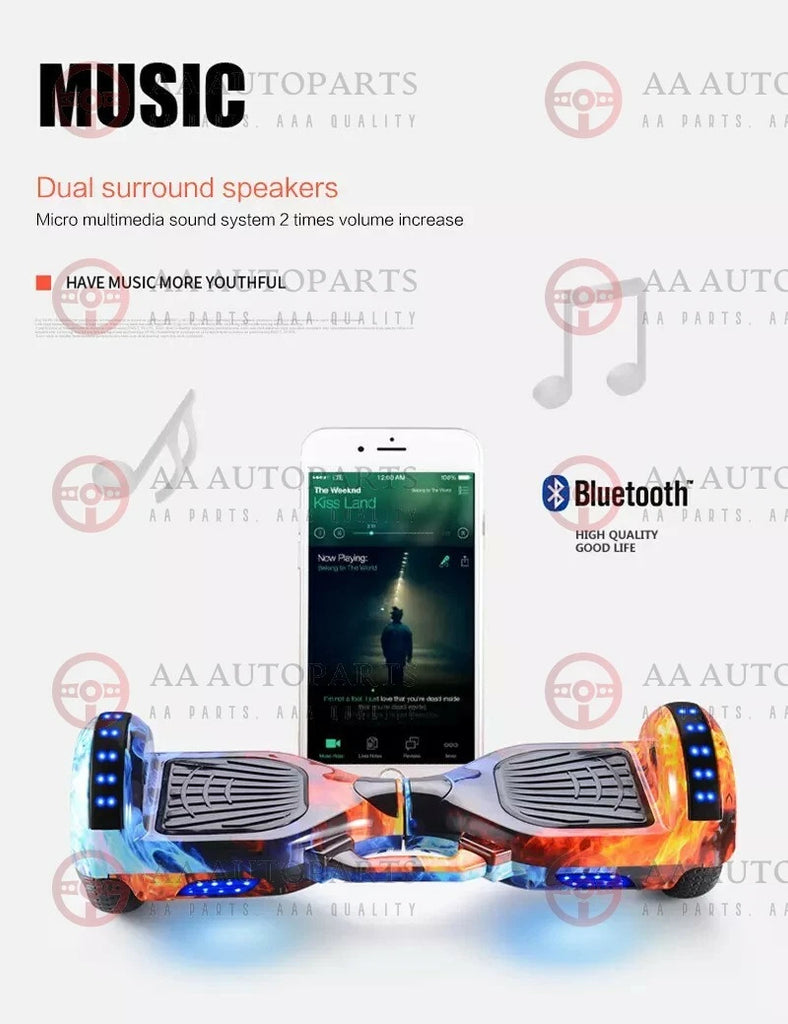 *FREE HANDLE* Hoverboard Scooter Self Balancing Electric Skateboard Black 60cm