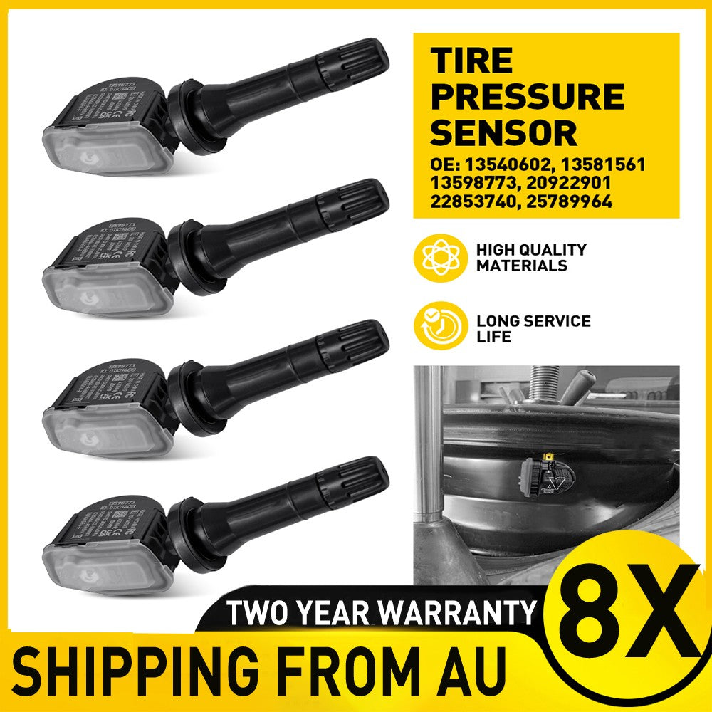 SET OF 8 FOR HSV SportsCat Colorado RG TPMS Valve Assemblies - 433 MHz