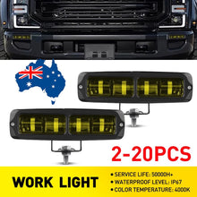 Load image into Gallery viewer, 2-20x 6inch Amber LED Light Bar Combo Spot Flood Fog Yellow Offroad Driving Work