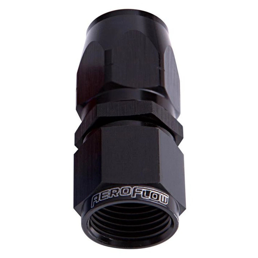 Aeroflow AF501-06BLK Alloy Straight Hose End -6AN Black Cutter Style Swivel N...