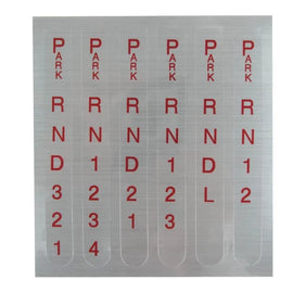 B&M Reverse/Standard Shift Pattern Indicator Decal With Red Lettering BM80848