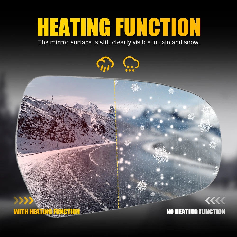 for Audi A5 Quattro S4 2010-17 Mirror Glass Heated w/ Backing Driver Right Side