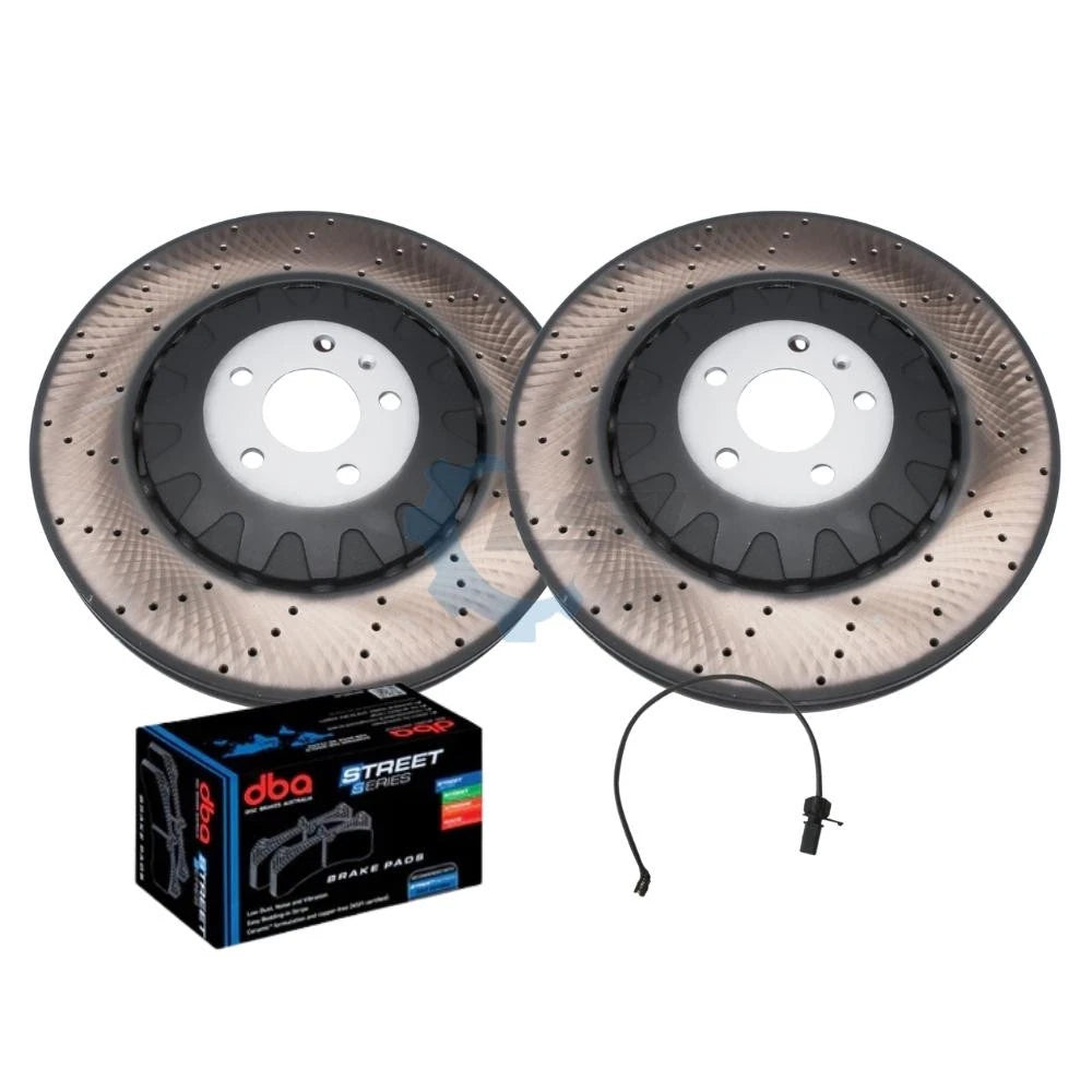 Front Brake Pads with Sensors and Disc Rotors set for Audi SQ7 4M 16-20 400mm