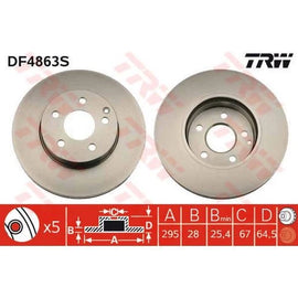 TRW Brake Rotor Front DF4863S