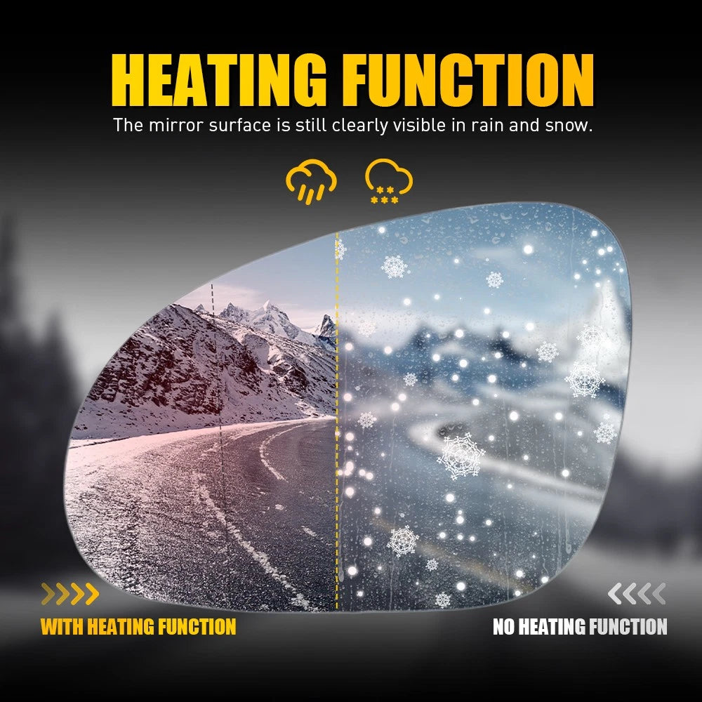 Left Passenger Side Mirror Glass w/Heated Back Plate For VW GOLF MK5 2004-08 AU