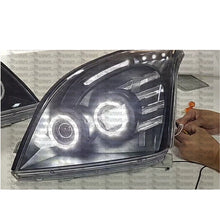 Load image into Gallery viewer, For Toyota Prado 120 Series 02-09 LED Headlights Pair Front Lamp Angel Eye Black