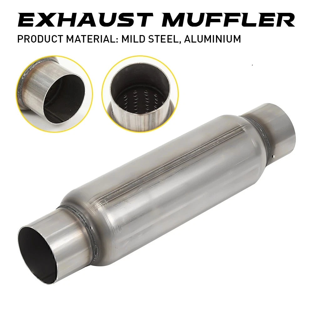 3 inch Exhaust Hotdog Pipe Muffler Silencer Resonator Stainless Steel 12" Long