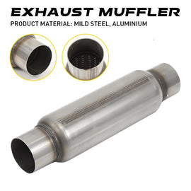 3 inch Exhaust Hotdog Pipe Muffler Silencer Resonator Stainless Steel 12