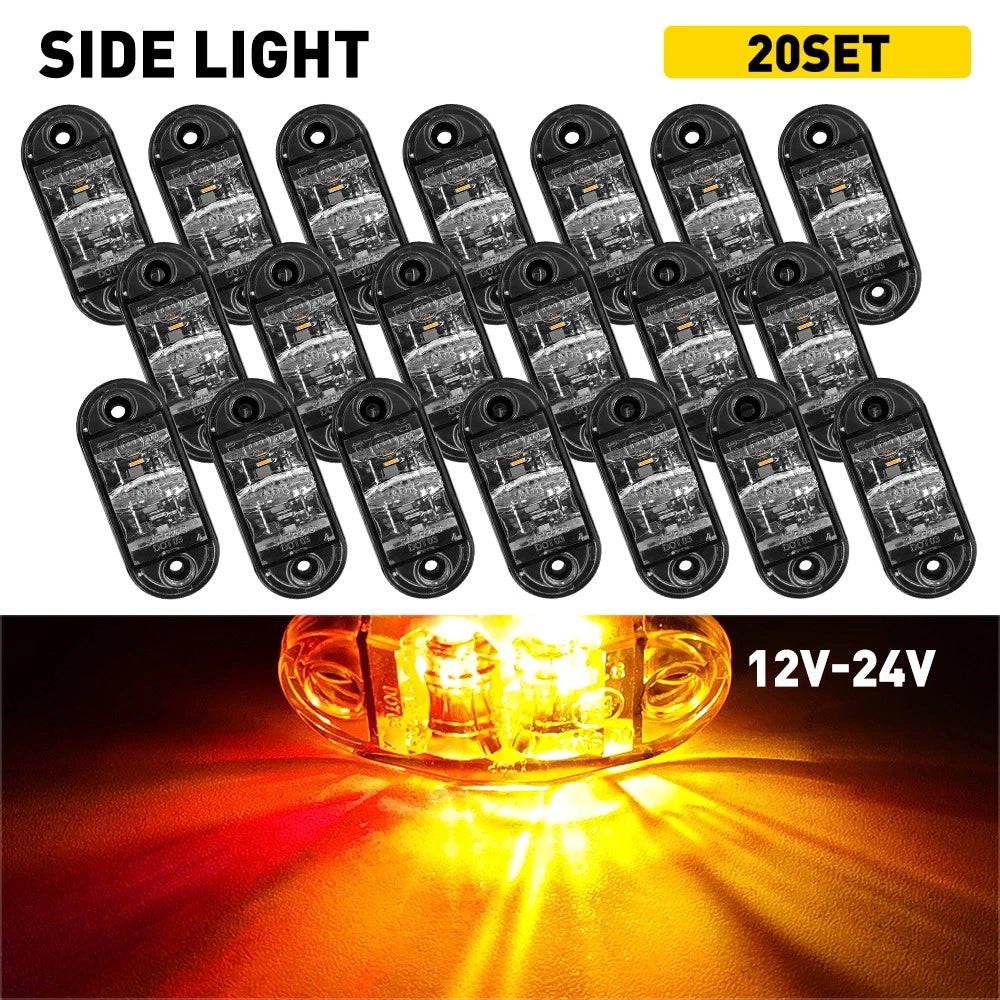 20X CLEARANCE LIGHT LED SIDE MARKER AMBER RED TRAILER TRUCK CARAVAN 12-24V AU