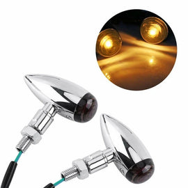 Chrome Motorcycle Bullet Turn Signal Blinker Indicator Light For Harley Chopper