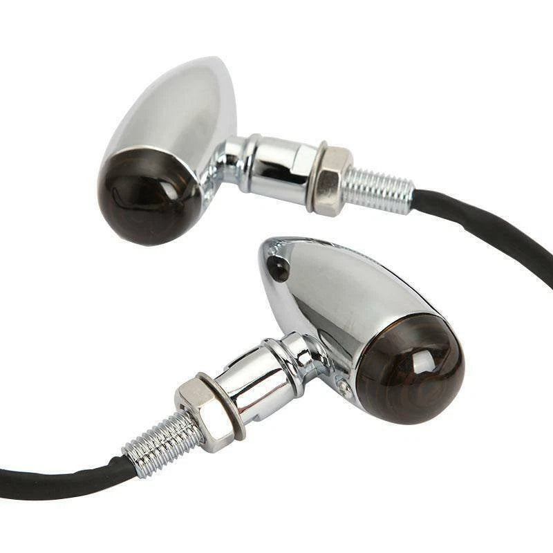 Chrome Motorcycle Bullet Turn Signal Blinker Indicator Light For Harley Chopper