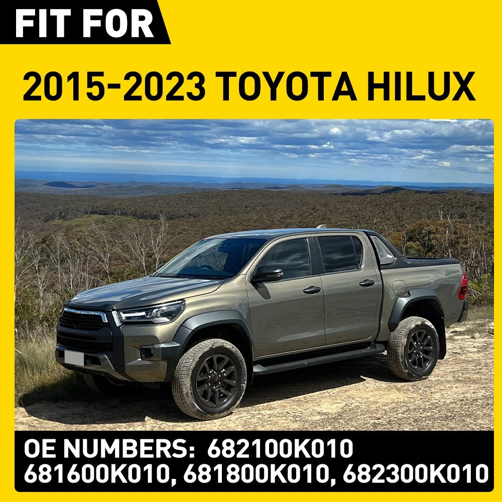 For TOYOTA HILUX 2015-23 OUTER WINDOW SEALS WEATHER STRIP 4 Doors CLIP ON 4PCS