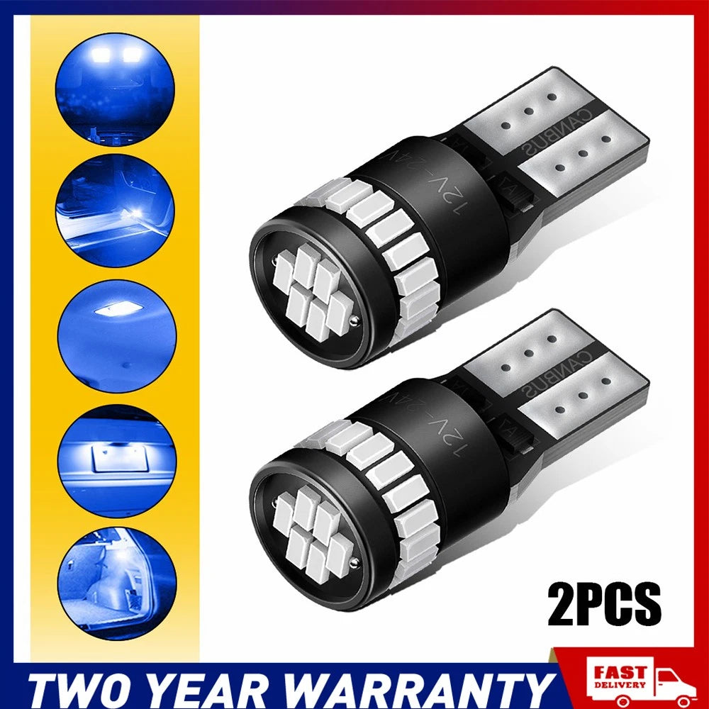 6000K W5W T10 168 LED globe Light Bulb Number License Plate Indicator 40x A