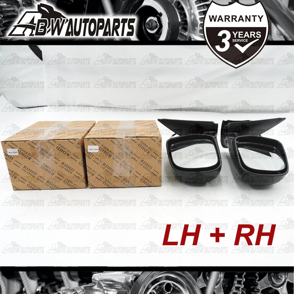 Set / Pair LH+RH Manual Door Mirror Black For Toyota Hilux Ute 2WD & 4WD 05~15