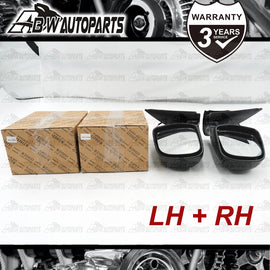 Set / Pair LH+RH Manual Door Mirror Black For Toyota Hilux Ute 2WD & 4WD 05~15