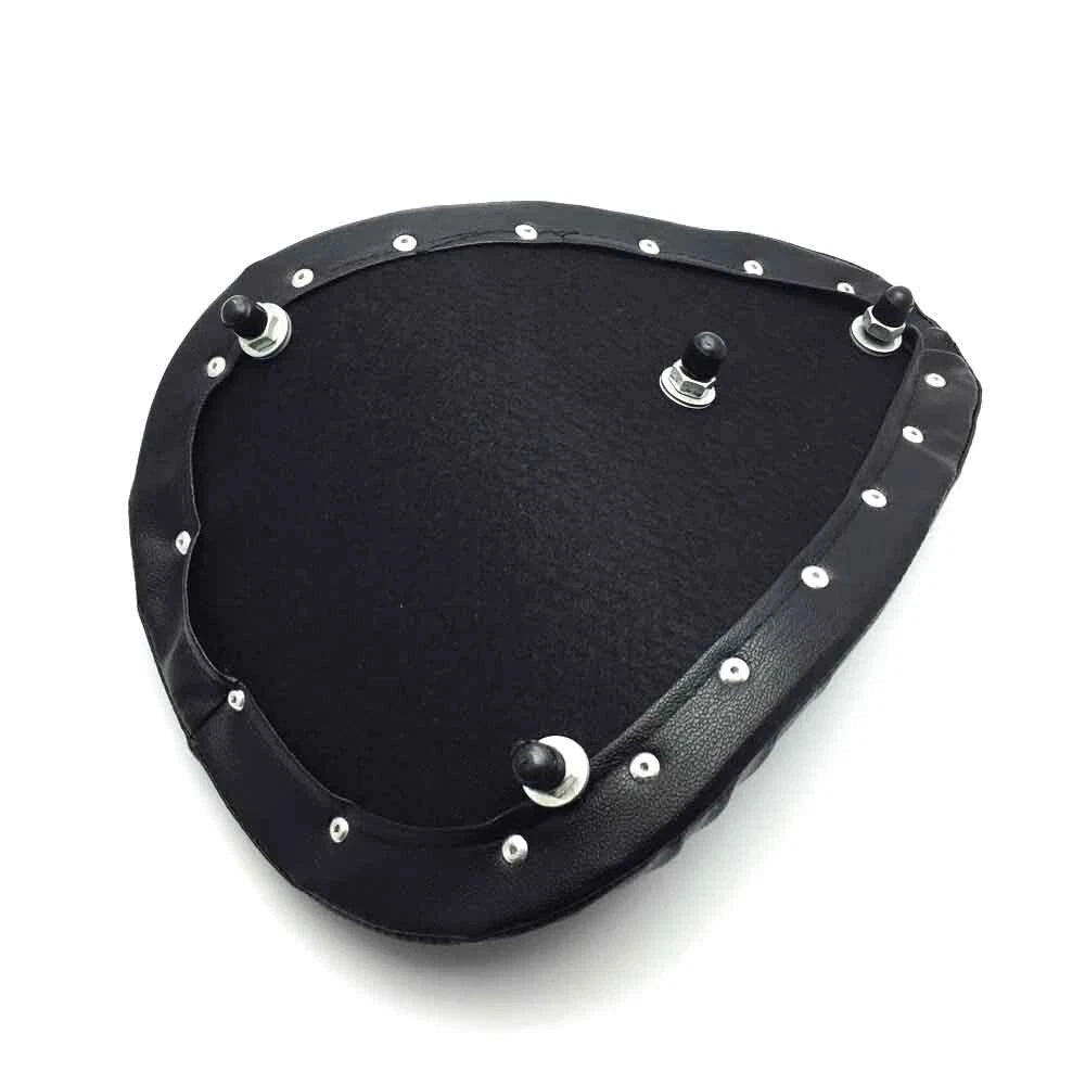 Black Motorcycle Leather Driver Solo Seat for Harley Bobber Chopper For Honda ST