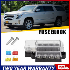 4 Gang Fuse Box Positive Block 12v 24v Terminal Holder Circuit Fit ATO ATC Fuses