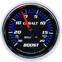 Load image into Gallery viewer, Autometer Cobalt 2-1/16in Boost/Vacuum Gauge 30in/Hg 20PSI Mechanical AU6107