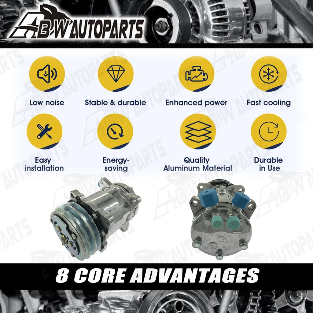 A/C AC Compressor W/ Clutch V-Belt Pulley Sanden 508 Style For Chevy/Ford/GM AU