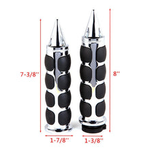 Load image into Gallery viewer, Motorcycle 1" Spike Hand Grips Handlebar Throttle Black Chrome Fit For Harley ST