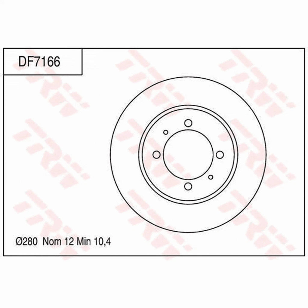 TRW Brake Rotor Single 280mm Rear DF7166S