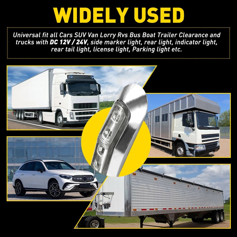 10-30x Red Amber LED Clearance Lights Side Marker Trailer Truck Caravan Lorry