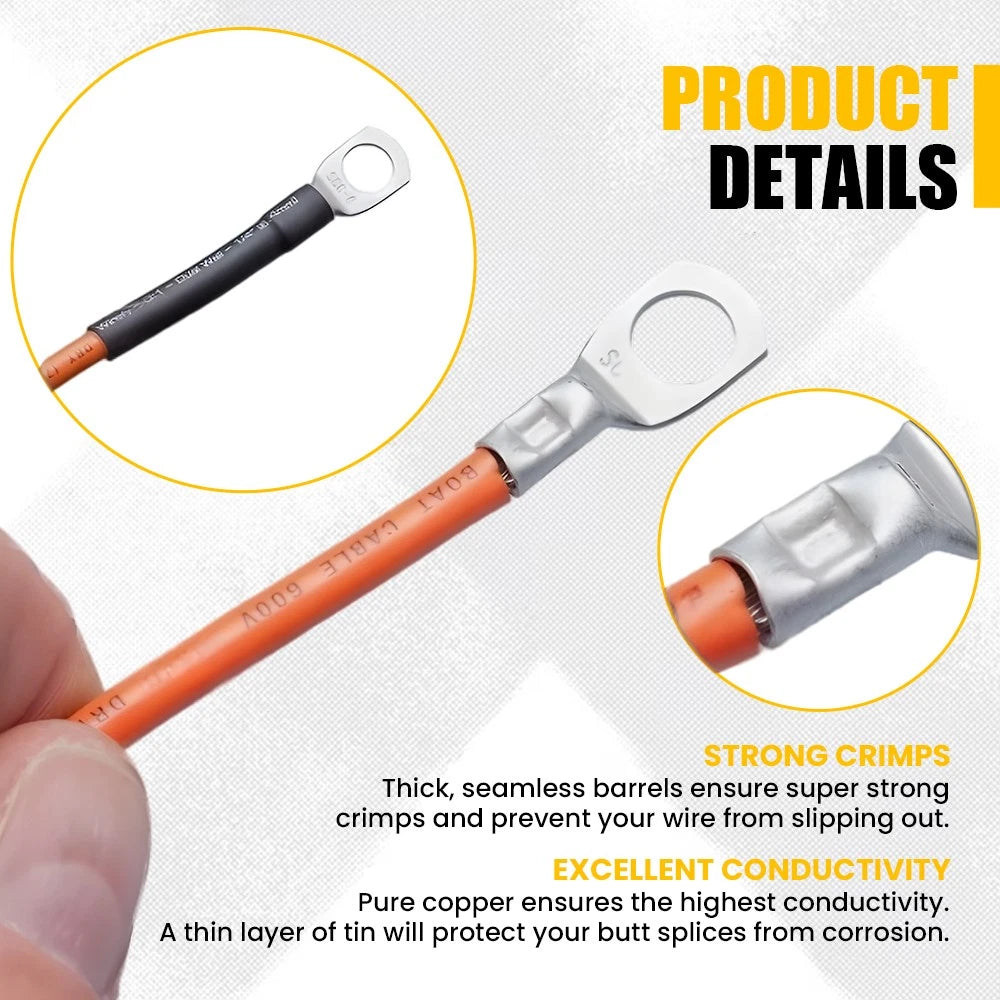 Heavy Duty Battery Cable Lug Crimp Ring Terminal Connectors Welding Lugs NEW AU