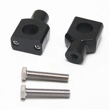 Load image into Gallery viewer, Black Handle Bar Riser Risers Mount Mounting Clamps Motorcycle Bike 7/8" 22mm ST