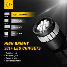 Load image into Gallery viewer, AUXITO T10 W5W LED 6500K Parker Red Light Interior Bulbs Map Dome Trunk License