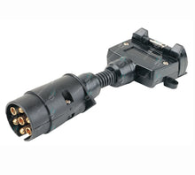 Load image into Gallery viewer, 7 Pin Large Round to 7 Pin Flat Trailer Connector Adaptor Plug ADA7LP7FS