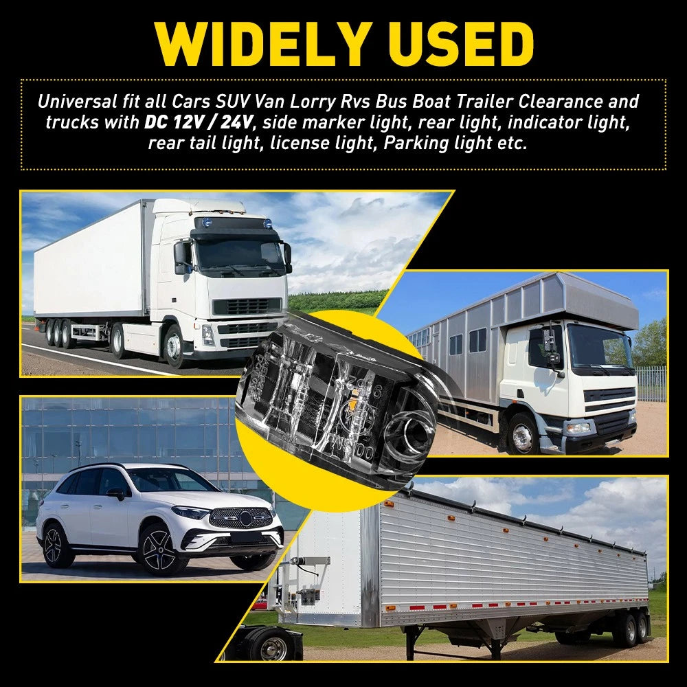 20X CLEARANCE LIGHT LED SIDE MARKER AMBER RED TRAILER TRUCK CARAVAN 12-24V AU