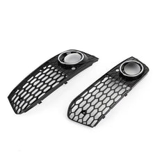 Load image into Gallery viewer, L+R Black Chrome Honey Comb Fog Light Cover Grille Grills For Audi A4 B8 2009-11