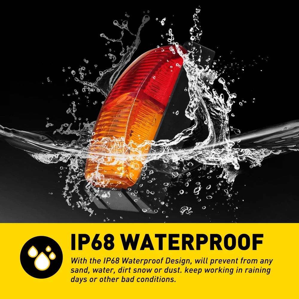 12PCS Side Marker Lamp Red Amber LED Clearance Lights Indicator 24V Univerasl