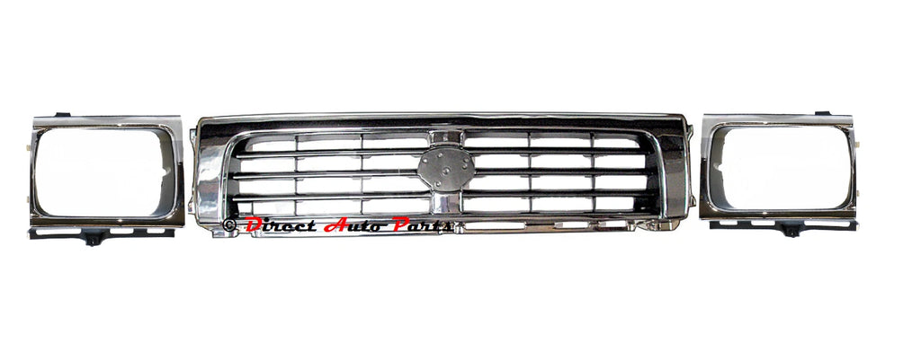 *NEW* FRONT GRILLE HEAD LIGHT RIM (CHROME) SUIT TOYOTA HILUX LN106 4WD 1991-1997