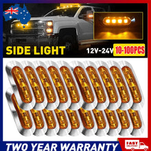 Load image into Gallery viewer, 10-100X Chrome Clearance Light LED Side Marker Amber Trailer Caravan 12-24V A A