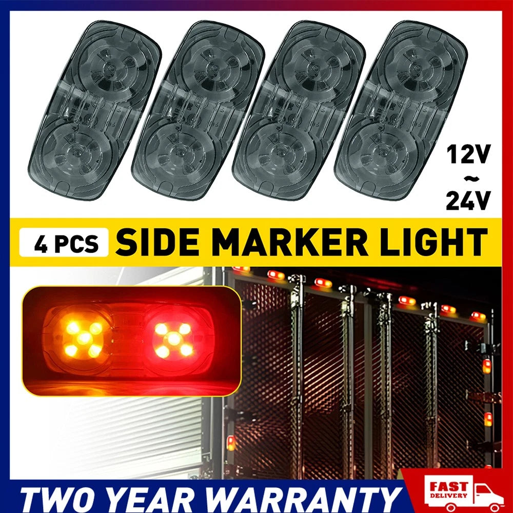 16X Clearance Light LED Side Marker Amber Red 10smd Trailer Truck Caravan NEWA