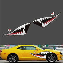 Load image into Gallery viewer, Car 59'' Full Size Red Grey Shark Mouth Tooth Teeth Reflective Sticker Vinyl ST